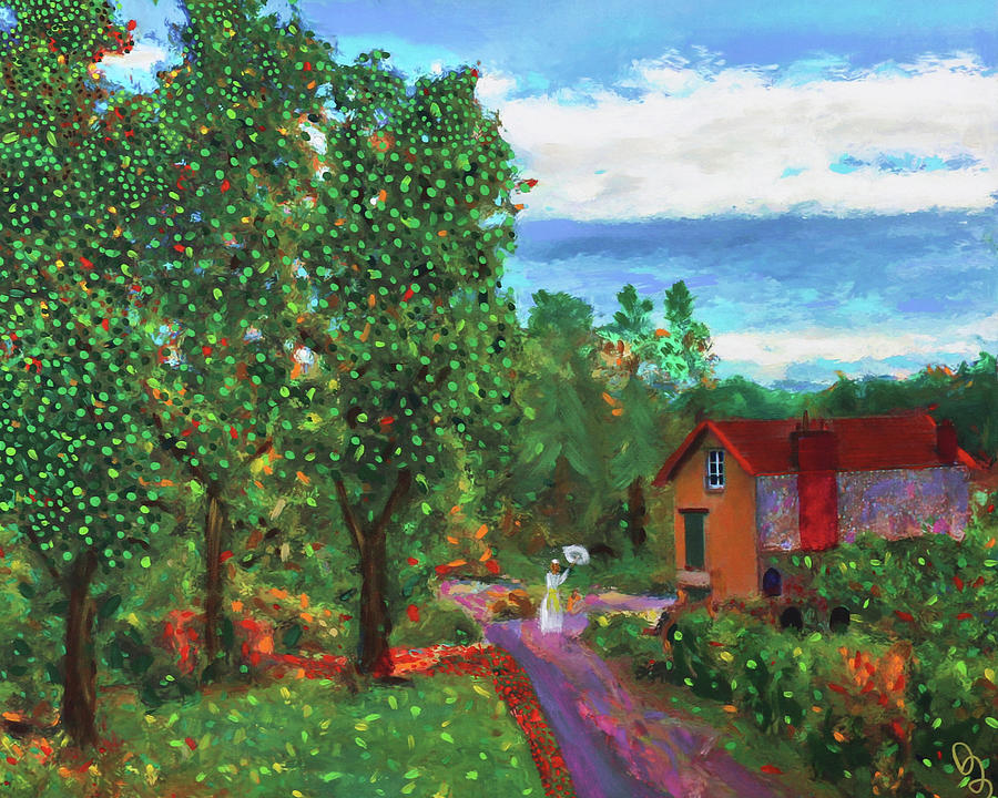 Carefree in Giverny Painting by Deborah Boyd