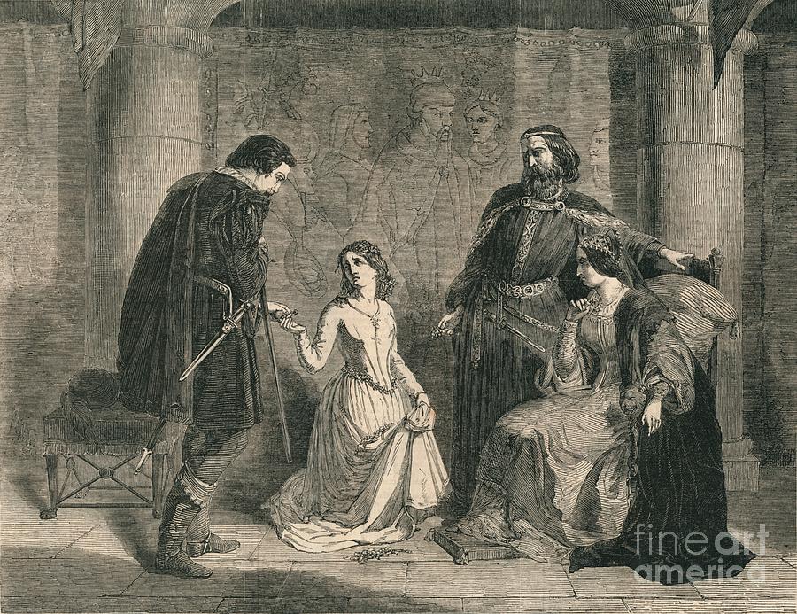 Scene From Hamlet - King Drawing by Print Collector