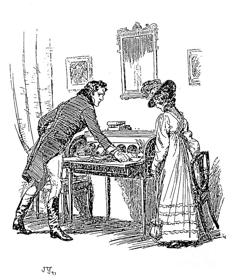 Scene From Jane Austens Persuasion Drawing by Print Collector