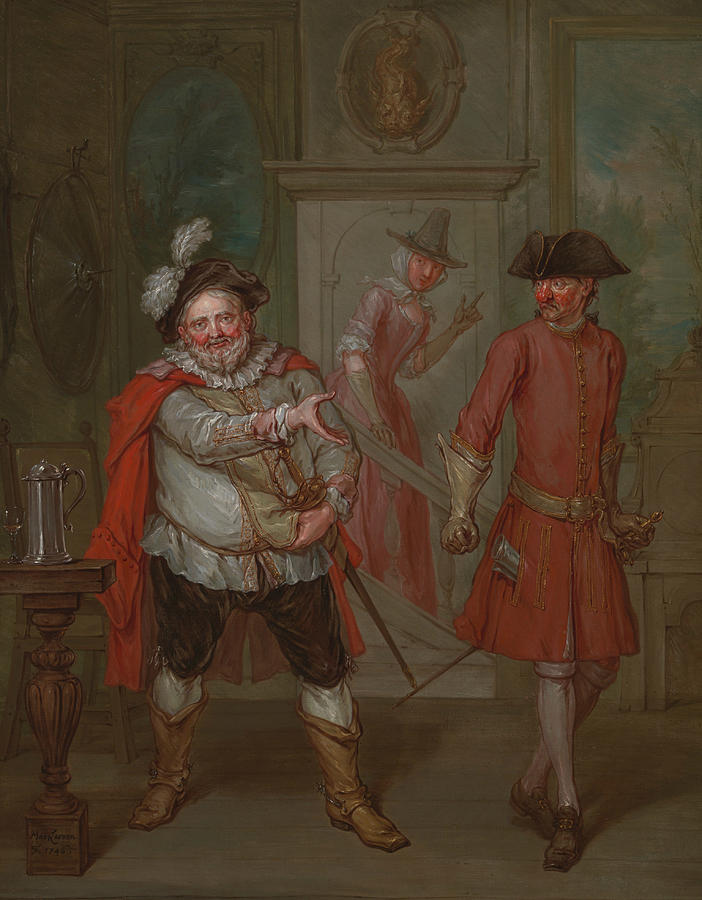 Scene from Shakespeares Henry IV, Part I Painting by Marcellus Laroon the Younger