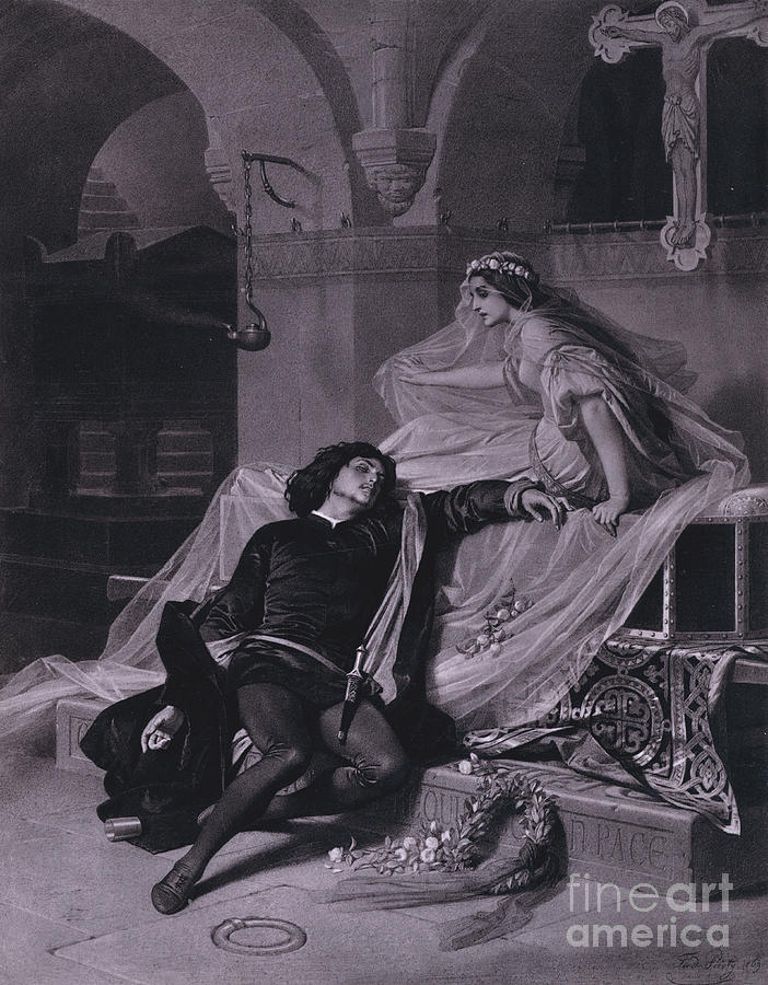Scene From Shakespeares Romeo And Juliet Act V, Scene 3 Painting by Ferdinand The Elder Piloty