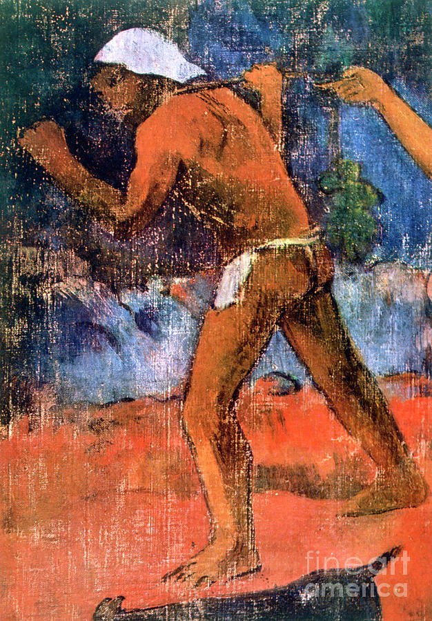 Scene From Tahitian Life Detail, 1896 Drawing by Print Collector