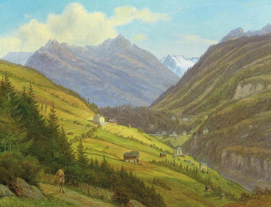 Scene From The Gasteinertal Painting by Emil Ludwig Lohr - Pixels