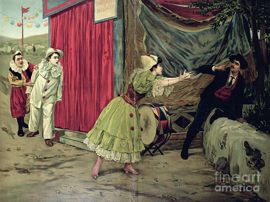 Scene From The Opera pagliacci By Ruggiero Leoncavallo Painting by French School