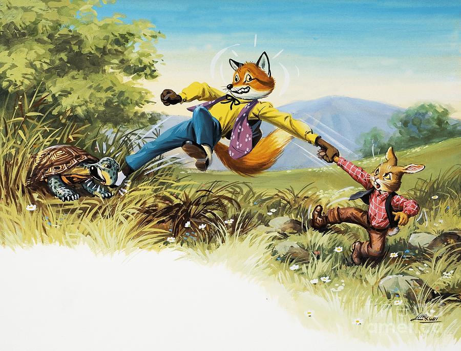Fantasy Painting - Scene From The Story Of Brer Rabbit by Virginio Livraghi
