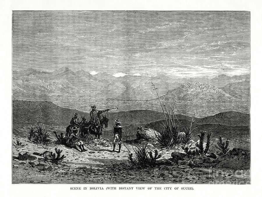 Scene In Bolivia, 1877 Drawing by Print Collector