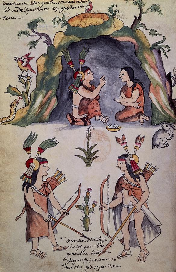 Scene Of American Indians-caves Of The Mexicans. Drawing by Album