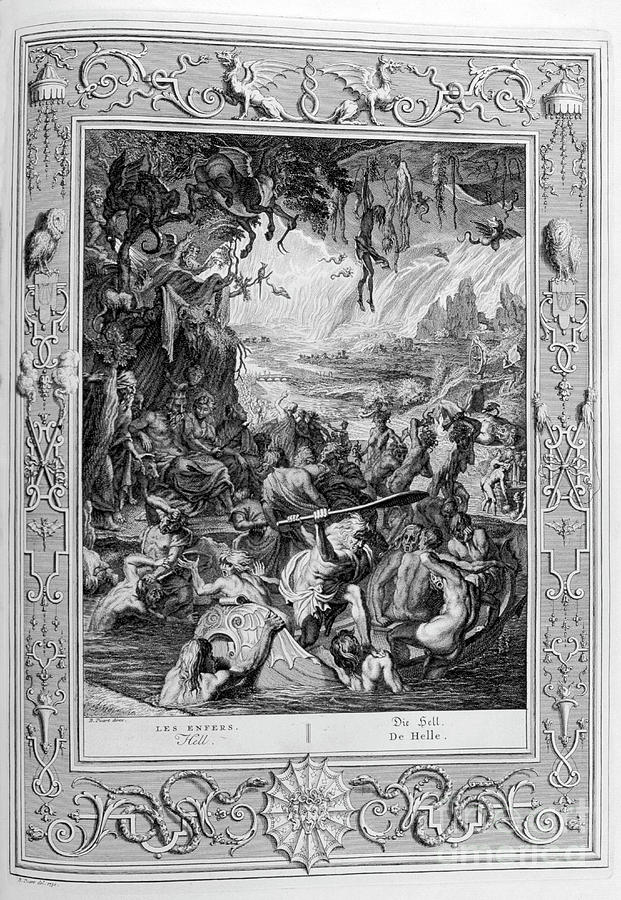 Scene Of Hell, 1733. Artist Bernard Drawing by Print Collector