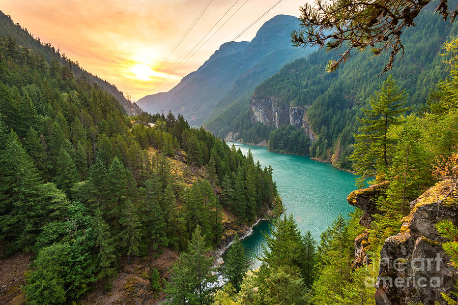Country Photograph - Scene Over Diablo Lake When Sunrise by Checubus Country Photograph - Scene Over Diablo Lake When Sunrise by Checubus