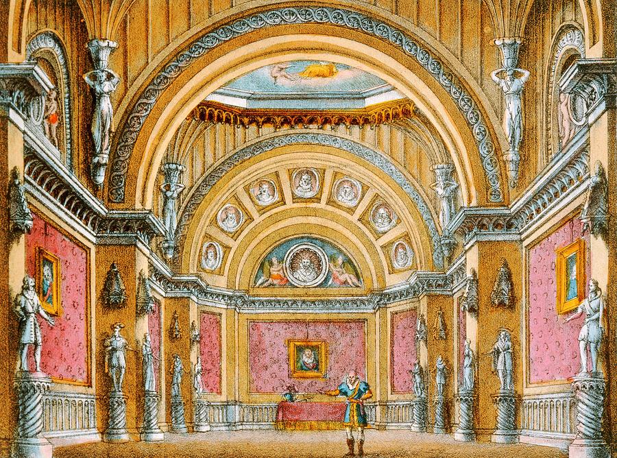 Scenery by Sanquirico for opera Il Pirata by Vincenzo Bellini. ALESSANDRO SANQUIRICO . Painting by Album