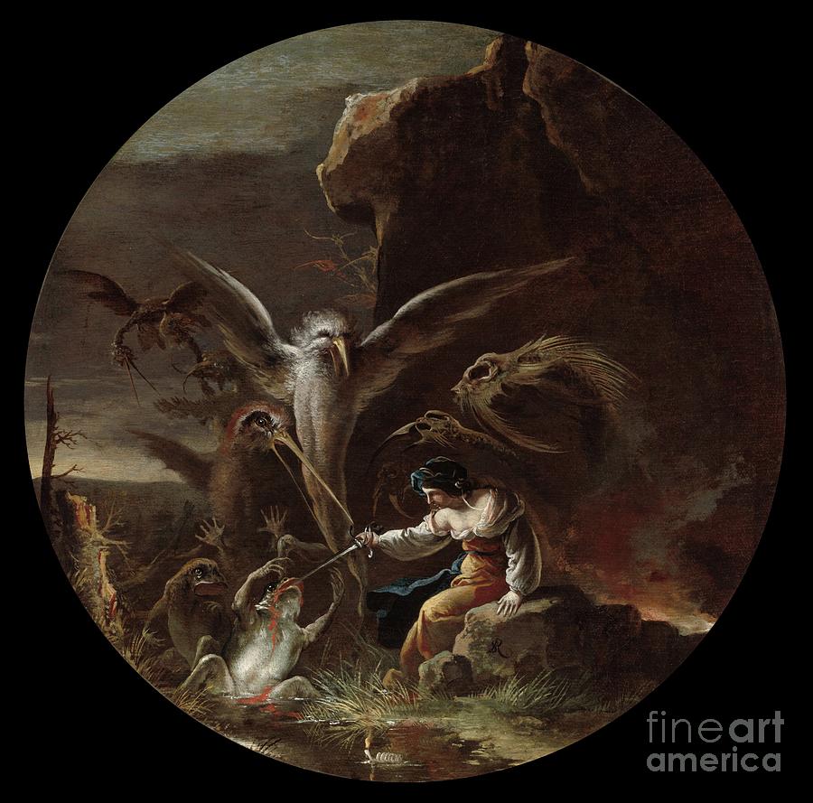 Scenes Of Witchcraft: Morning, C.1645-49 Painting by Salvator Rosa