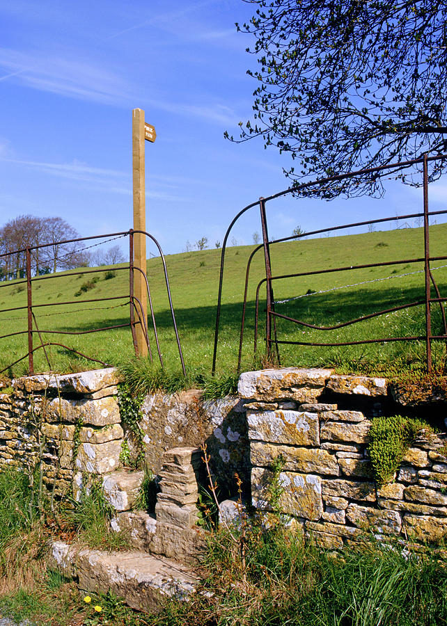 Scenic Cotswolds - Cotswold stone stile Photograph by Seeables Visual Arts