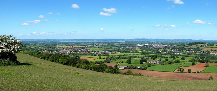Scenic Cotswolds - Panoramic view from Selsley Common Photograph by Seeables Visual Arts