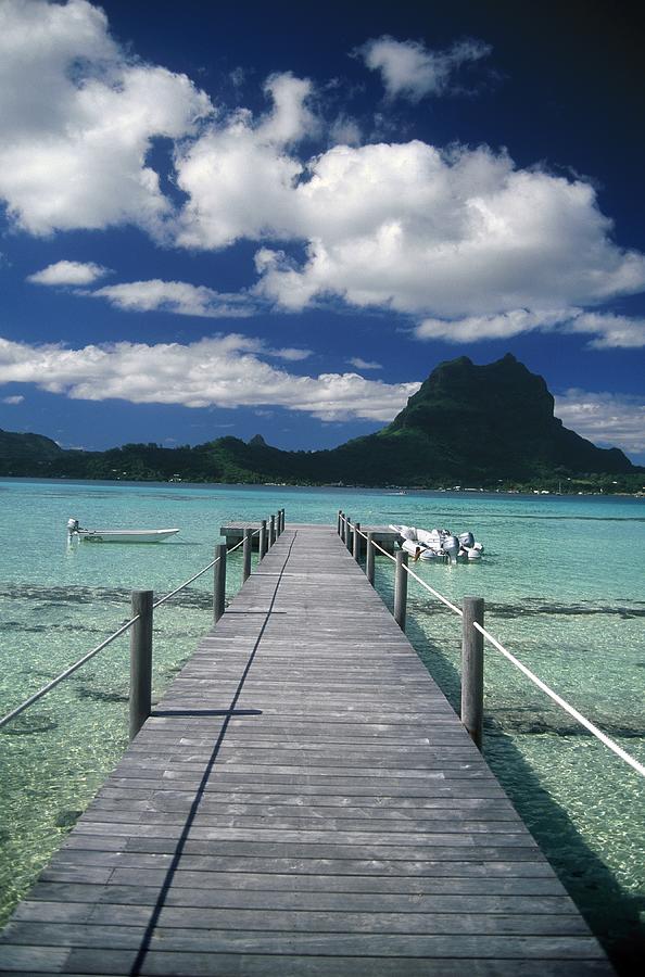 Scenic Dock Off Motu Tapu, Bora Bora Photograph by Barry Winiker