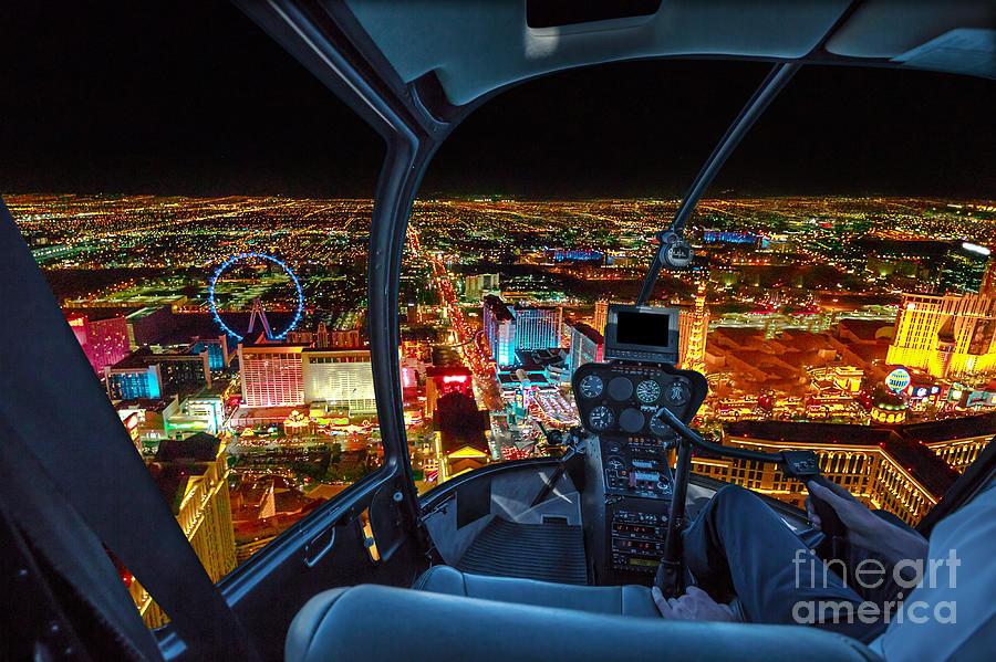 Scenic flight on Las Vegas skyline Photograph by Benny Marty