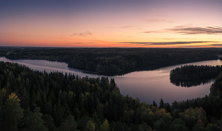 Nature Photograph - Scenic Landscape With Before Sunrise by Jani Riekkinen