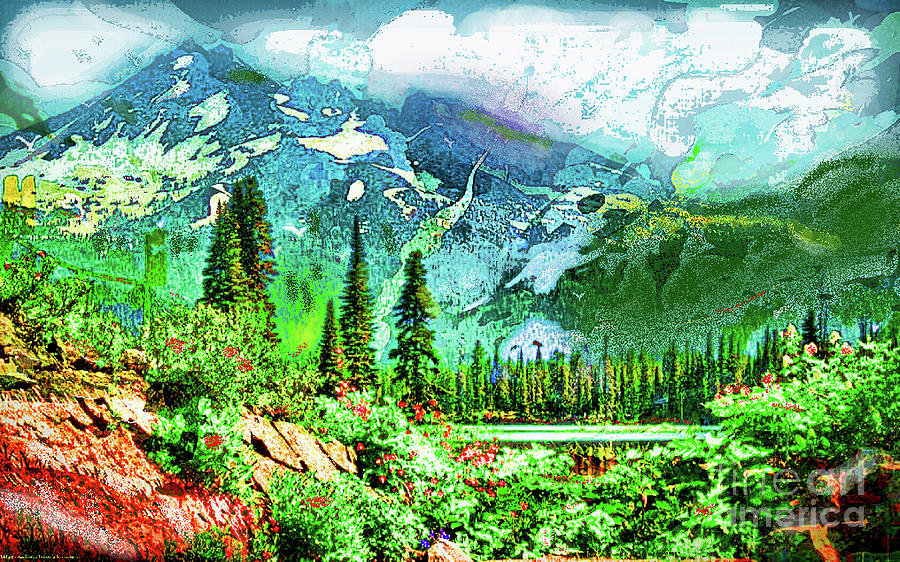 Mountain Digital Art - Scenic Mountain Lake by James Fannin