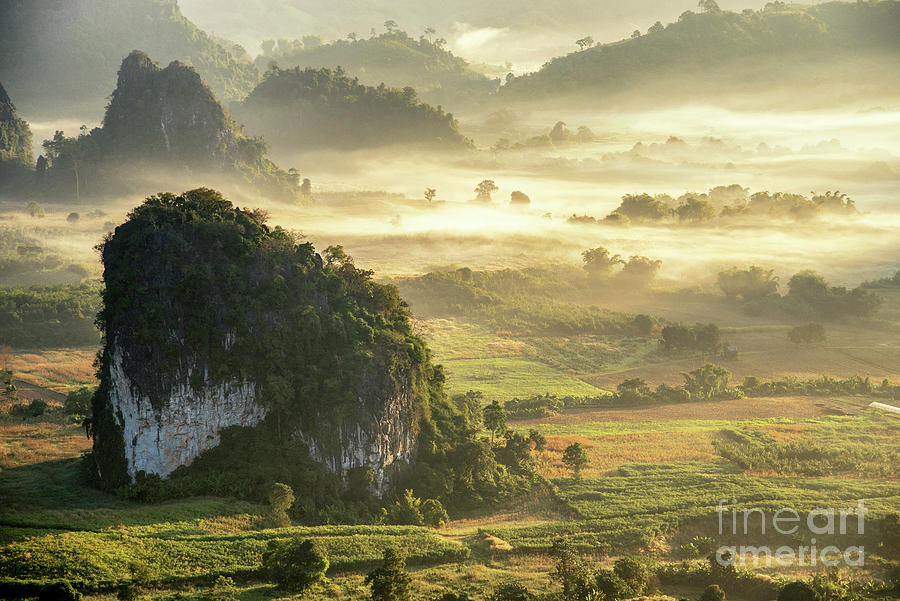 Scenic Mountain Landscape And Fog Photograph by Suttipong Sutiratanachai
