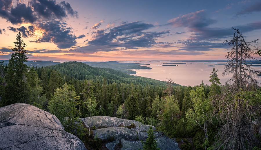 Scenic Panorama Landscape With Lake Photograph by Jani Riekkinen - Fine ...