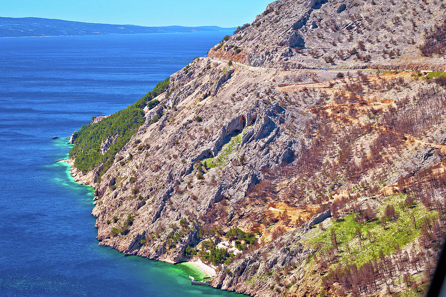 Scenic road in Makarska riviera Biokovo cliffs waterfront view Photograph by Brch Photography
