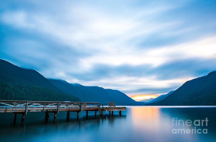 Beauty Photograph - Scenic View Of Dock In Lake Crescent by Checubus Beauty Photograph - Scenic View Of Dock In Lake Crescent by Checubus