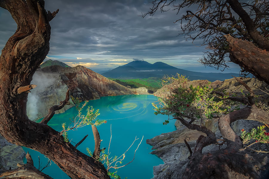 Scenic View Of Ijen Blue Crater During A Cloudy Morning Photograph by Imam Primahardy