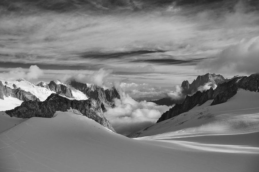 Nature Photograph - Scenic View Of The Mont Blanc Glacier by Alfio Finocchiaro