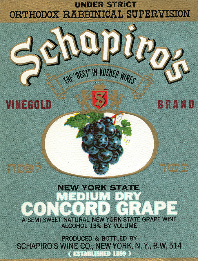 Schapiros Medium Dry Concord Grape Wine Painting by Unknown