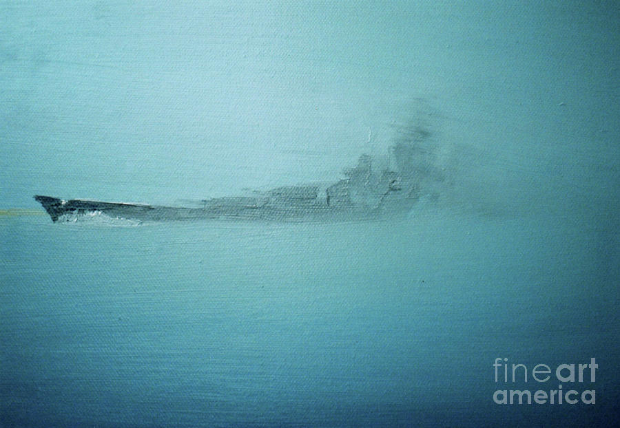 Scharnhorst In Morning Mist Channel Dash 1942, 2014, Oil On Canvas Board Painting by Vincent Alexander Booth