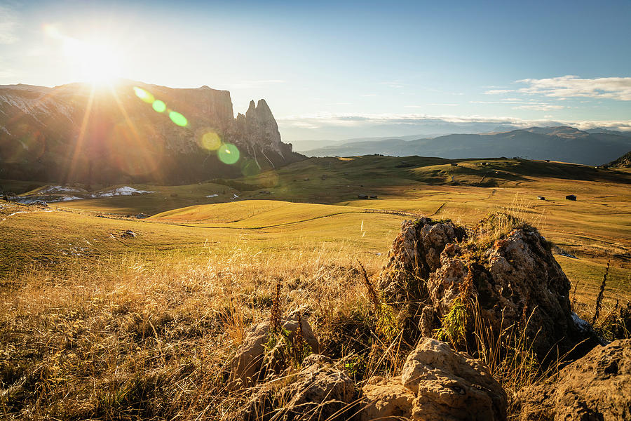 Schlern-rosengarten On Seiser Alm, Dolomites, Siusi, Trentino-alto ...