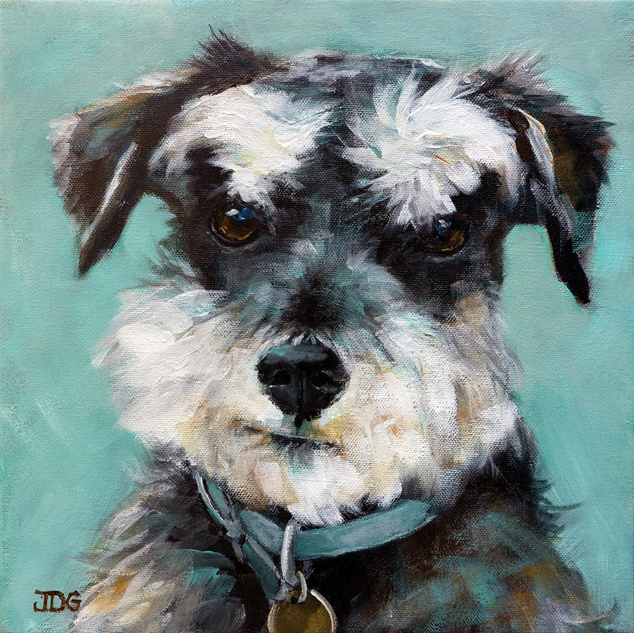 Schnauzer Painting by Julie Dalton Gourgues - Pixels