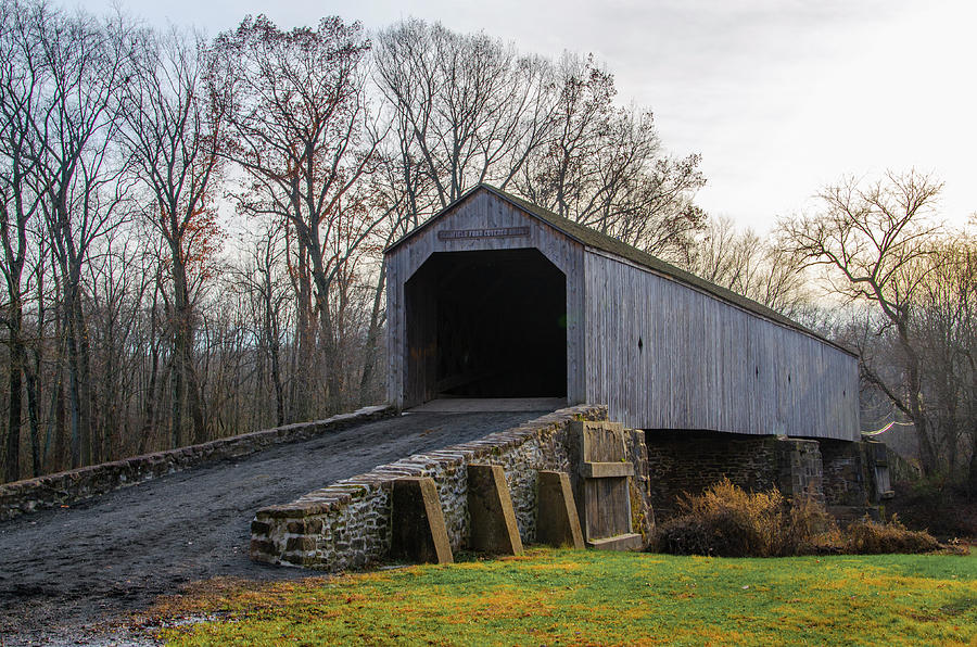 Schofield Ford Covered Bridge - Tyler State park - Bucks County Photograph by Bill Cannon