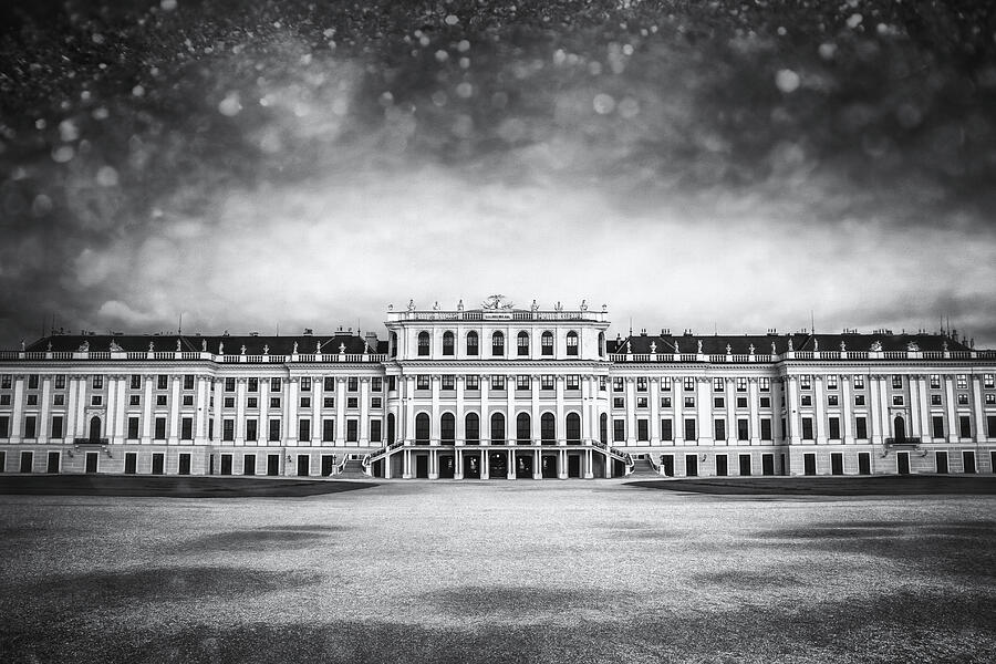 Schonbrunn Palace Vienna Austria Black and White Photograph by Carol Japp