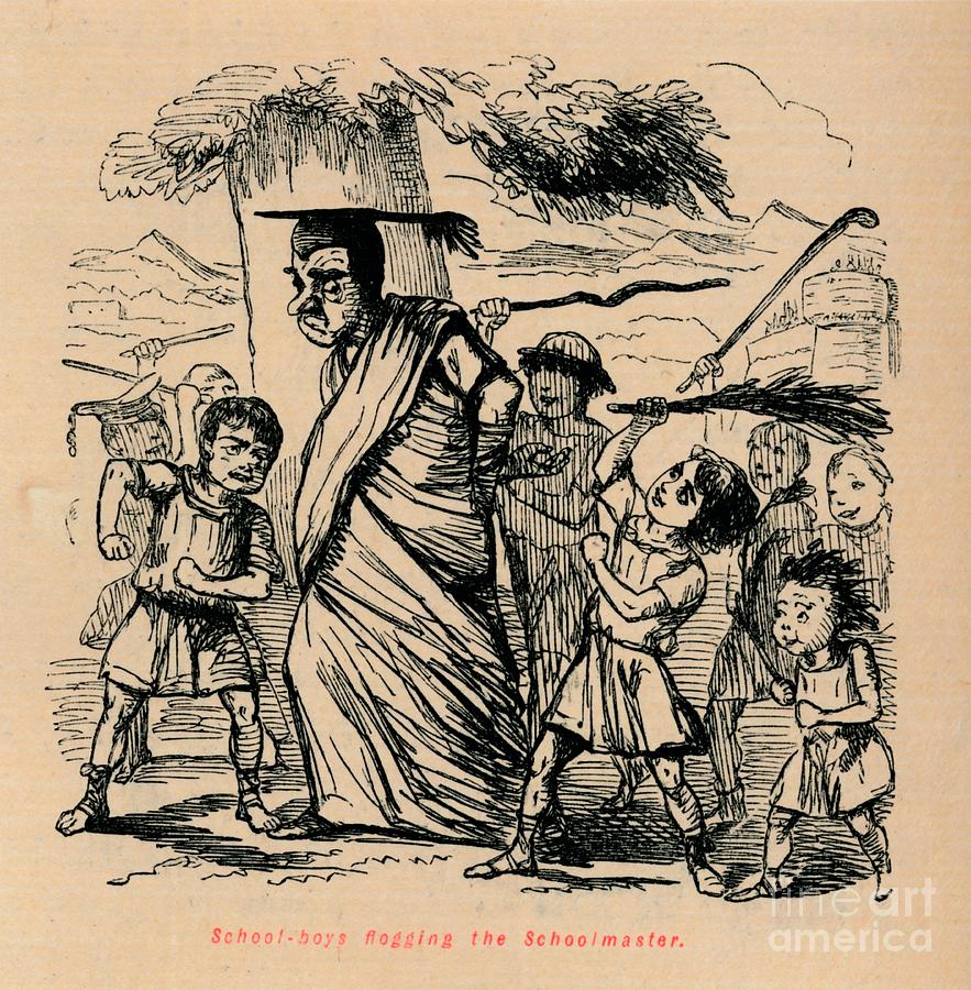 School-boys Flogging The Schoolmaster Drawing by Print Collector