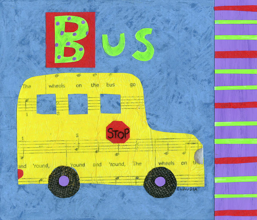 School Bus Painting - School Bus by Claudia Interrante