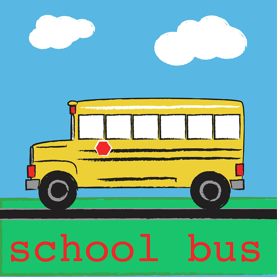 Yellow School Bus Digital Art - School Bus by Melanie Parker