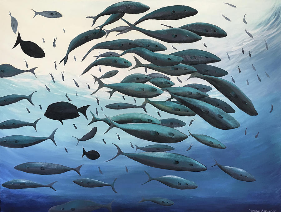 School of Fish Painting by Winton Bochanowicz