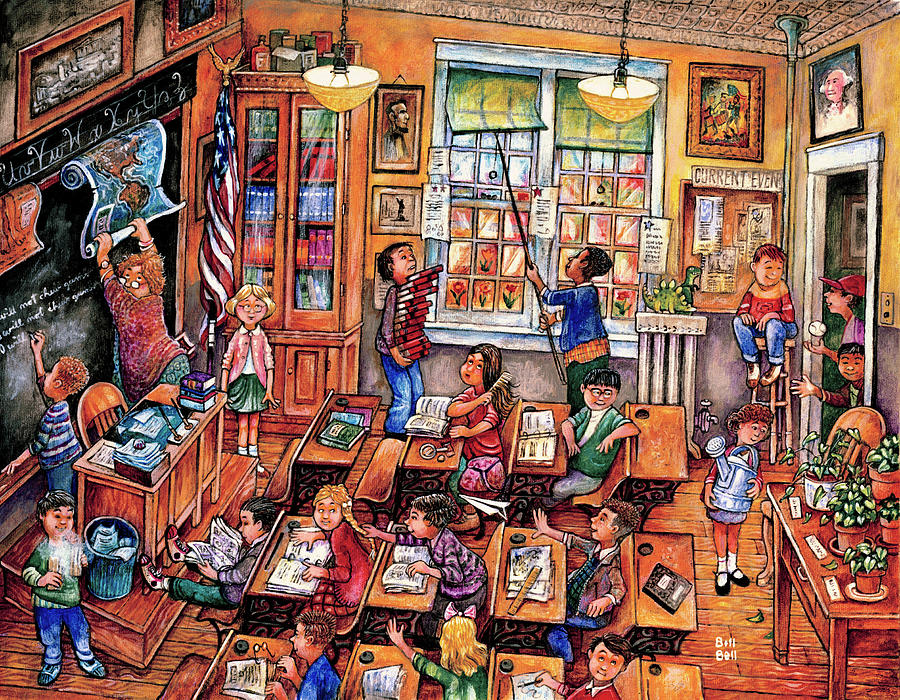 Juvenile Painting - School Room by Bill Bell