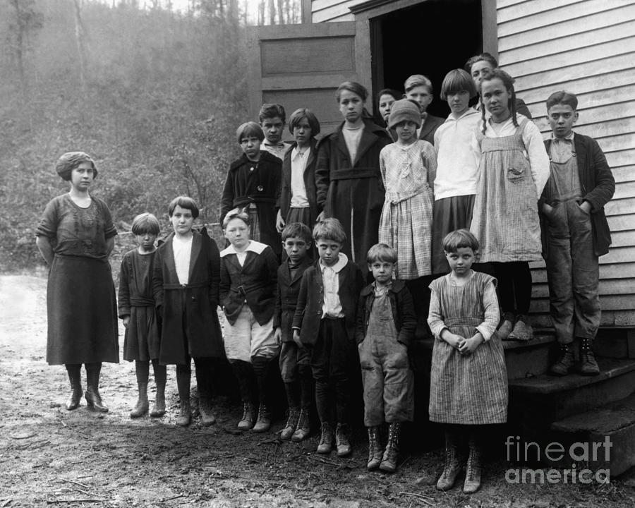 Schoolchildren Outside Their Classroom Photograph by Bettmann