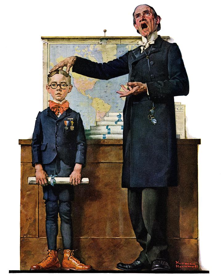 Norman Rockwell Painting - schoolmaster Or first In His Class by Norman Rockwell