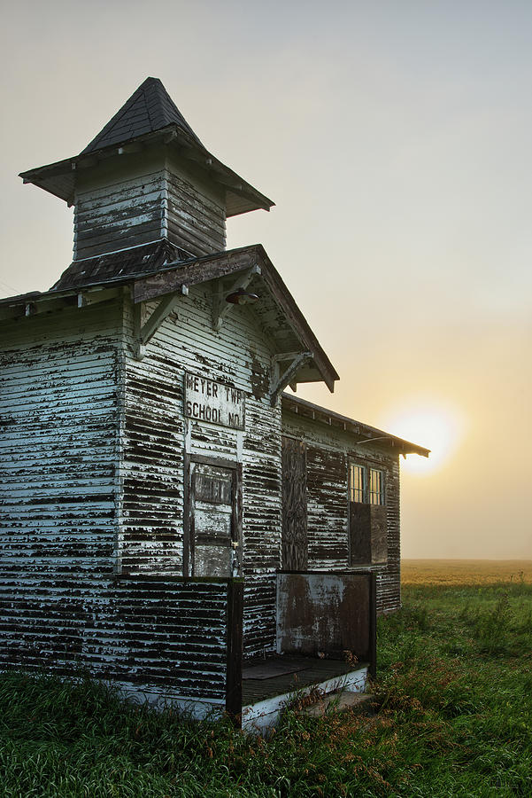 Schools Out Forever #2-  Meyer Township Schoolhouse ND near Rugby Photograph by Peter Herman