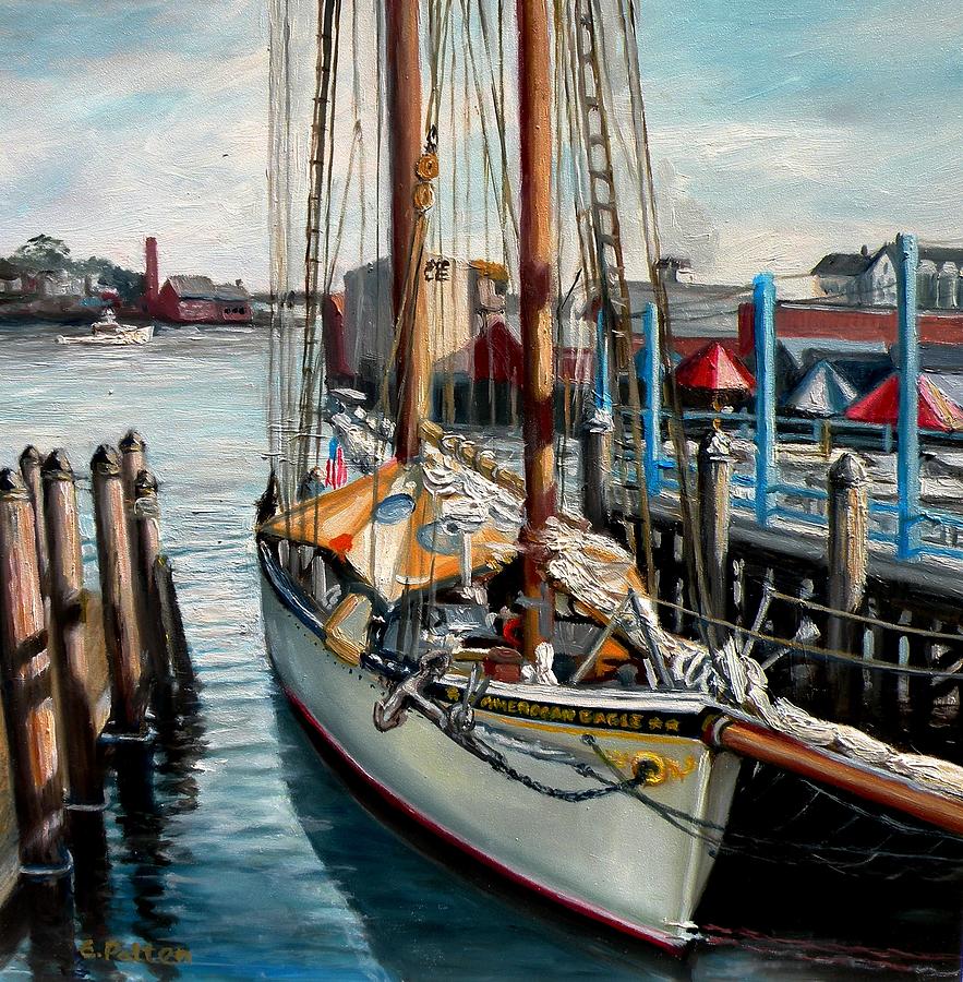 Schooner American Eagle, Gloucester, MA Painting by Eileen Patten Oliver