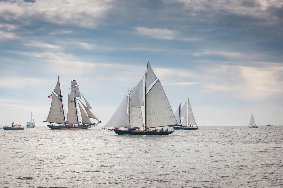 Schooners at the Start Photograph by Mark Duehmig