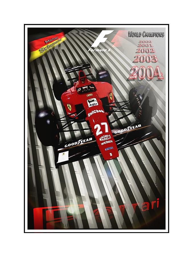 Schumacher Ferrari F1 tribute Photograph by Speed Art - Pixels