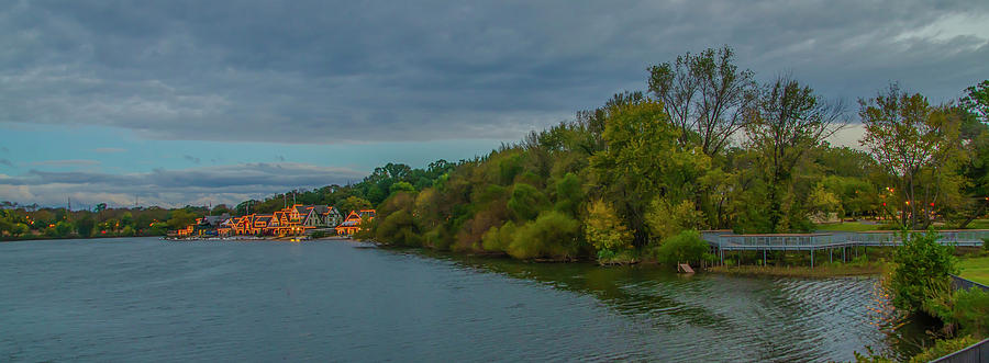 Schuylkill River at Boathouse Row in Autumn Photograph by Bill Cannon
