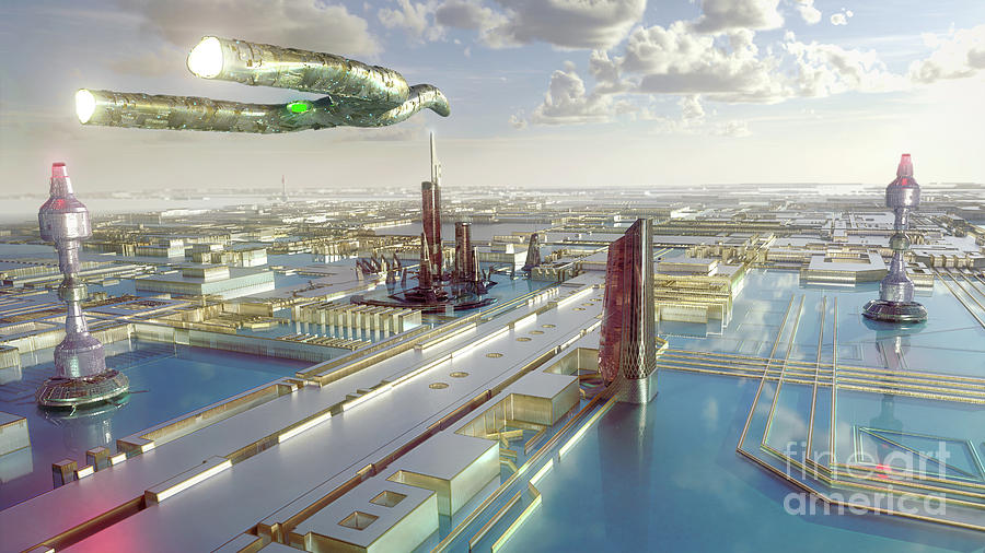 Sci-fi Cityscape Photograph by Roger Harris/science Photo Library