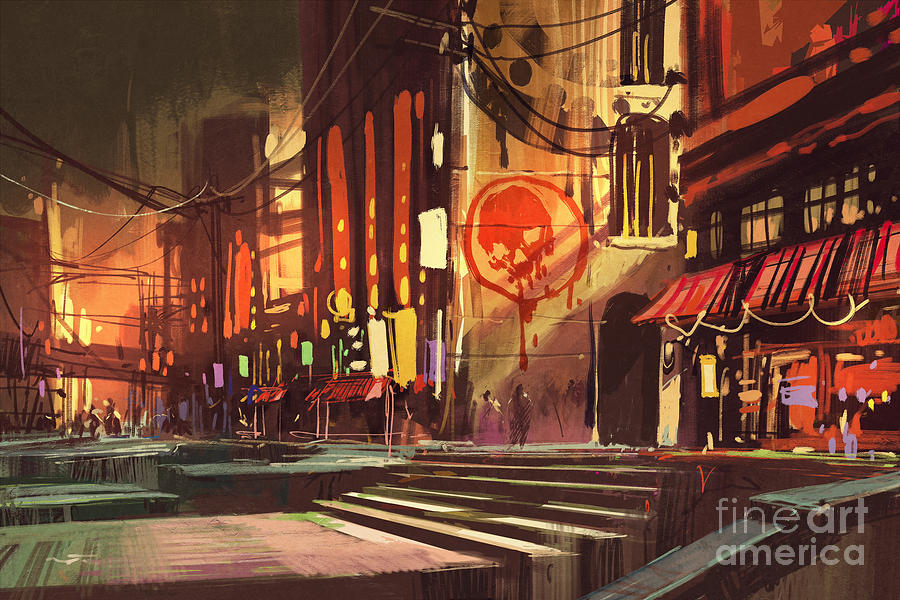 Color Digital Art - Sci-fi Scene Of Shopping by Tithi Luadthong Color Digital Art - Sci-fi Scene Of Shopping by Tithi Luadthong