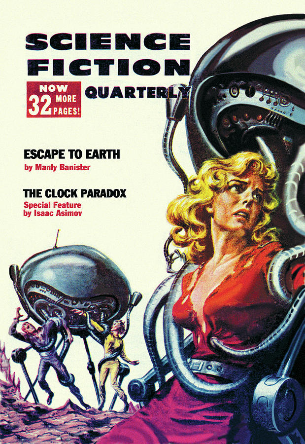 Science Fiction Quarterly: Escape to Earth Painting by Ed Emshwiller