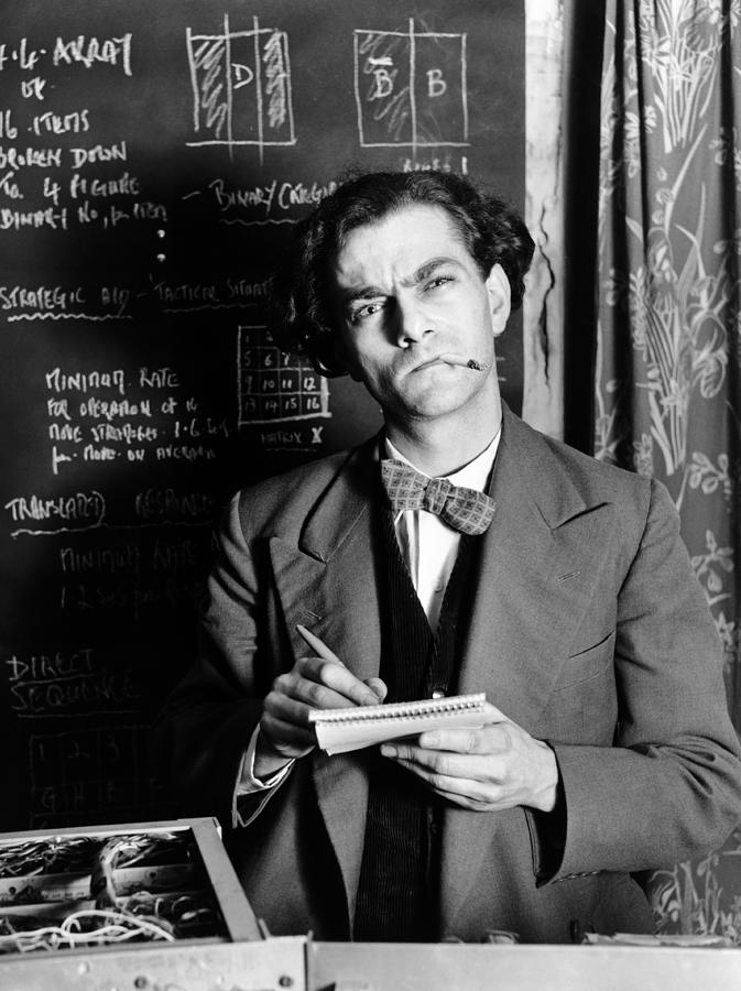 Scientist By Blackboard Covered In Photograph by Hulton Archive Scientist By Blackboard Covered In Photograph by Hulton Archive