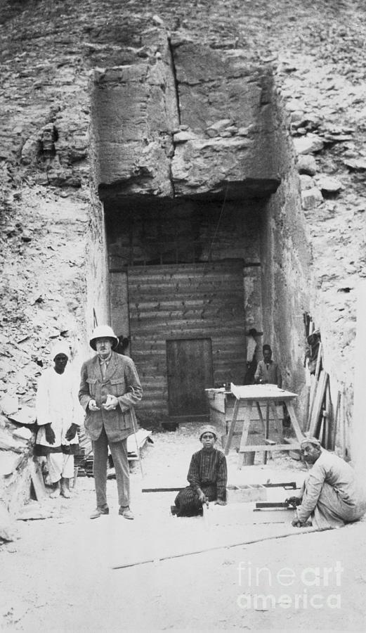 Scientist Standing In Front Of Tomb Photograph by Bettmann